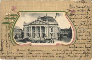 1902 Nagyvárad, Oradea; Szigligeti színház. Csathó Gábor kiadása. Szecessziós litho keret / theatre. Art Nouveau, floral, litho frame (EK)