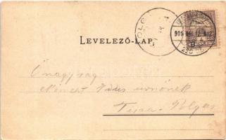 1901 Kolozsvár, Cluj; Sétatéri szökőkút. Kováts P. Fiai 64. sz. / promenade, fountain (szakadás / te...