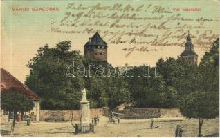 1909 Városszalónak, Stadtschlaining; Schloss Schlaining / Szalónak vára bejárattal. Seibold József kiadása. Brüder Farkas / castle, entrance (EK)