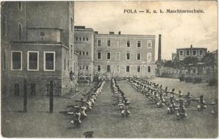 1908 Pola, Pula; K.u.K. Kriegsmarine Maschinenschule / Austro-Hungarian Navy machinery school with mariners practicing. G. Fano (EK)