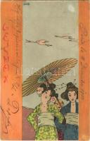 1900 Geisha X. / Asian style Art Nouveau. Edit. E. Storch. Imp. Ch. Reisser s: Raphael Kirchner (r)