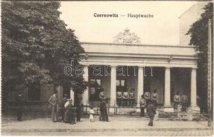 Chernivtsi, Czernowitz, Cernauti, Csernyivci; Hauptwache / WWI Austro-Hungarian K.u.K. military, main guardhouse with guards. Verlag Moritz Gottlieb (from postcard booklet)