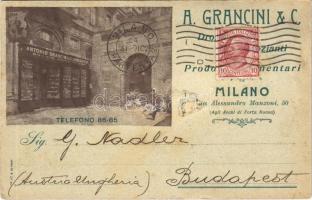 1910 A. Grancini & C. Droghieri Milano / Italian shop advertising card (fl)