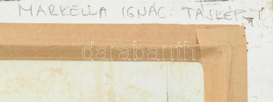 Markella Ignác (?-): Tájkép. Olaj, vászon, hátoldalán jelzett. Dekoratív fa keretben, 30×40 cm