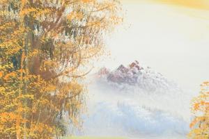 Markella Ignác (?-): Tájkép. Olaj, vászon, hátoldalán jelzett. Dekoratív fa keretben, 30×40 cm