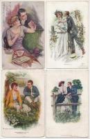 14 db RÉGI motívum képeslap: amerikai művész hölgyek / 14 pre-1945 American art motive postcards: ladies