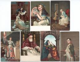 54 db RÉGI Stengel litho művész motívum képeslap / 54 pre-1945 Stengel litho art motive postcards