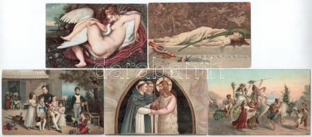 54 db RÉGI Stengel litho művész motívum képeslap / 54 pre-1945 Stengel litho art motive postcards