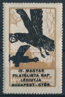 1925 IV. Magyar Filatelista Nap légi útja Budapest - Győr levélzáró