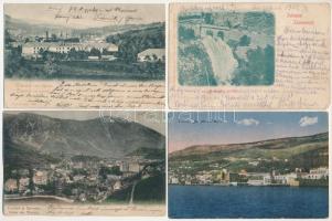 12 db RÉGI délvidéki város képeslap vegyes minőségben: visszatért és K.u.K. bélyegzésekkel / 12 pre-...