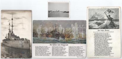 17 db RÉGI hadihajós motívum képeslap + 1 mini fotó / 17 pre-1945 battleship motive postcards + 1 mi...
