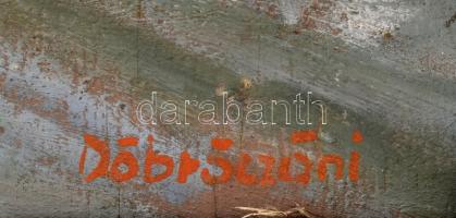 Döbröczöni Kálmán (1899-1966): Téli utca. Olaj, falemez, jelzett. Dekoratív fa keretben, 50x60 cm