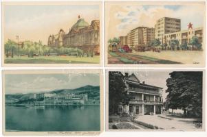 11 db VEGYES történelmi magyar város képeslap / 11 mixed town-view postcards from the Kingdom of Hun...