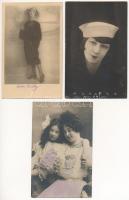 5 db RÉGI motívum képeslap és fotó: színésznők / 5 pre-1945 motive postcards and photos: actresses