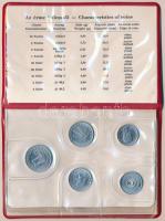 1974. 2f-10Ft (10xklf) forgalmi sor piros műbőrtokban T:1