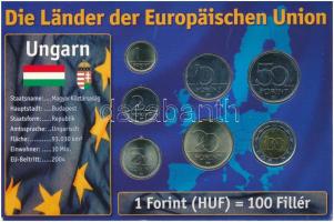 1998-2007. 1 - 100Ft (7xklf) nem hivatalos forgalmi sor kartonlapon, az érmék és ország német nyelvű ismertetőjével T:1