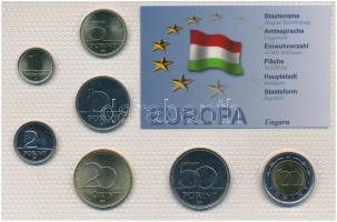 1995-2003. 1-100Ft (7xklf) nem hivatalos forgalmi sor, az érmék és ország német nyelvű ismertetőjével T:1