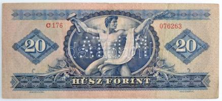 1949. 20Ft "C176 076263" sorozat és sorszámmal, "MINTA" perforációval T:III / Hu...