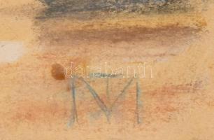 Tóth Menyhért (1904-1980): Legelésző állatok. Olaj, ceruza, papír. Jelzett. Jobb felső sarkában kiss...