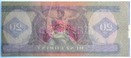 19??. 20Ft elcsúszott fázisnyomat, előlapon csak alapnyomattal T:I-,II / Hungary 19??. 20 Forint shi...