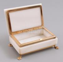 Alabástrom dobozka,  11,5×7,5×4,5 cm