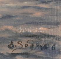 Olvashatatlan jelzéssel: Vitorlás. Olaj, vászon. Fa keretben. 50x41 cm