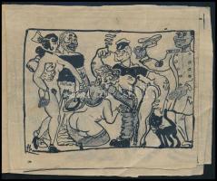 cca 1940 Popeye kalandjai 14 db erotikus és pornográf rajzot tartalmazó, házi készítésű, egyedi füze...