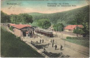 1913 Budapest II. Hűvösvölgy, villamos végállomás, Balázs Antal vendéglője (EK)