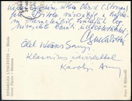 1969 Csuka Zoltán (1901-1984)költő, műfordító, Weöres Sándor (1913-1989)költő, műfordító, és feleség...