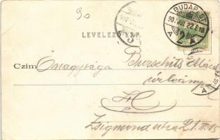 1907 Budapest XI. Ellmann Károly vendéglője, étterem, kert, tömeg. Ménesi út 70. (EB)