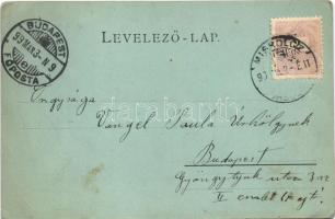 1899 (Vorläufer) Miskolc, Hámori tó este, csónakázók. Verö J. és Társa kiadása  (EK)