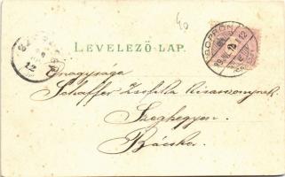 1899 Sopron, Színház. L. F. Kummert No. 70. Art Nouveau, floral, litho (EB)