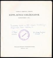László- Martyn-Takáts: Rippl-Rónai emléknapok. Kaposvár, 1962, Múzeumok Központi Propaganda Irodája....