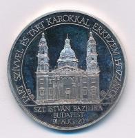 Fülöp Zoltán (1951-) 1991. "II. János Pál pápa / Szent István Bazilika" Ag emlékérem (31,5...