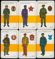 1975 20 éves a Varsói Szerződés 6 db katonai egyenruhákat bemutató kártyanaptár