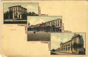 Lipník nad Becvou, Leipnik; Nemocnice, Námesti, Lázne / hospital, square, spa, shop of Gundl (EB)