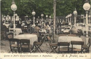 1908 Wien, Vienna, Bécs II. Garten in Pertls Grand Etablissement, 3. Kaffeehaus. K.k. Prater / cafe garden