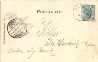 1900 Sankt Gilgen, Schafberge. Würthle & Sohn 2613. Art Nouveau litho (EK)