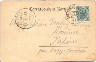 1901 Graz, Hilmwarte, Rathhaus / lookout tower, town hall. Art Nouveau, floral (EB)