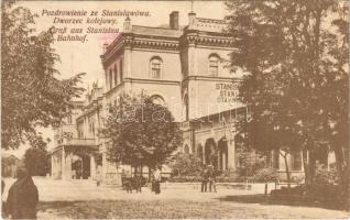 1916 Ivano-Frankivsk, Stanislawów, Stanislau; dworzec kolejowy / Bahnhof / railway station