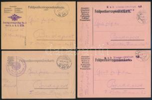 cca 1915-16 Honti főhadnagy 8 db I. világháborús tábori posta levelezőlapja és 1 db tábori posta lev...