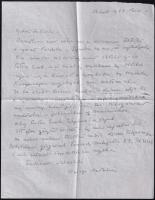 1968 Vence, Károlyi Mihályné Andrássy Katinka (1892-1985) saját kézzel írt levele Szekeres György (1914-1973) újságíró, műfordító, az Európa Kiadó főszerkesztője részére, saját kezű aláírásával (Károlyi Katinka), borítékkal.