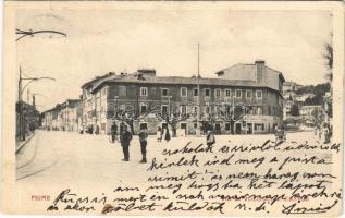 1903 Fiume, Rijeka; Via Di Volosca e Castua / street view, tram, bicycle (EK)