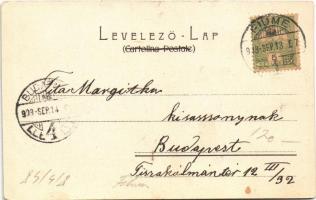 1903 Fiume, Rijeka; Via Di Volosca e Castua / street view, tram, bicycle (EK)