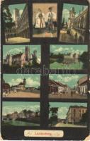 1915 Breclav, Lundenburg, Leventevár; multi-view postcard with castle (EK)