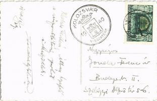 1940 Kolozsvár, Cluj; Mátyás király szülőháza, katonák, automobil / birthplace of Matthias Corvinus,...