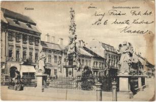 1914 Kassa, Kosice; Szentháromság szobor / Holy Trinity statue (képeslapfüzetből / from postcard booklet) (fl)