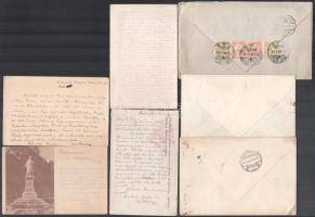 cca 1915-16 Czukor tizedes 2 db I. világháborús tábori posta levelezőlapja, 2 db hadifogoly postája ...