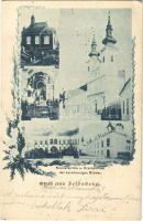 1905 Valtice, Feldsberg; Klosterkirche und Krankenhaus der barmherzigen Brüder. F. Pateisky / church and hospital interior. Art Nouveau, floral