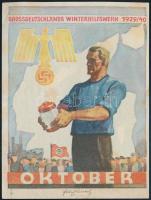 1939/40 Nemzetiszocialista propaganda falragasz Winterhilfswerk 9x11cm